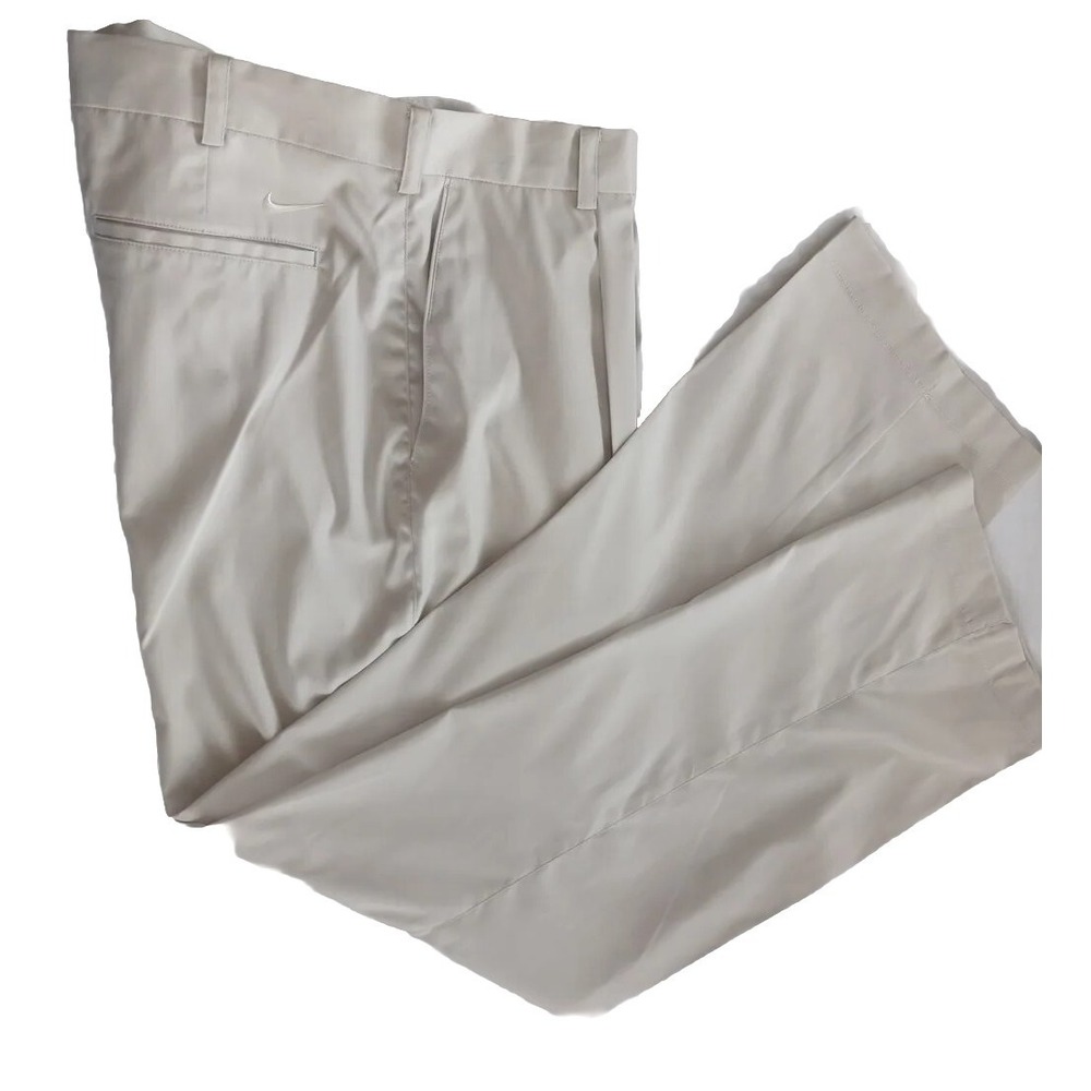 Nike Golf‎ Tour Performance Dri-FIT Active Pleated Relax Pants Beige 36x32 Mens